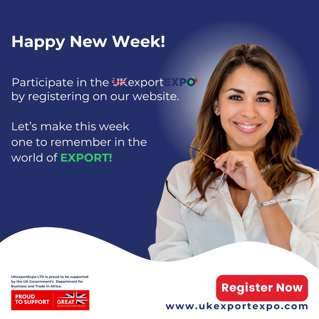 Happy new week! Looking to make a difference with your products/ services in the world of export? Register for the UKexportExpo trade mission now to get started! Click the link in bio to register!

#ukexportexpo2025 #ukexport #uksme #mondaymotivation