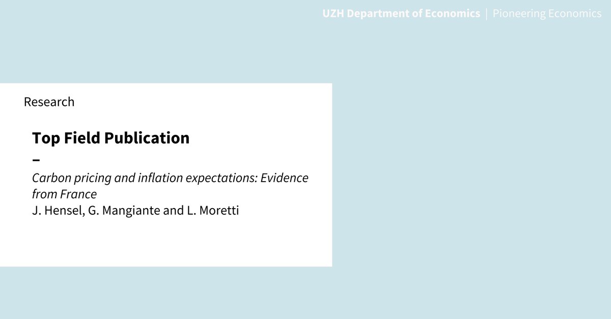 📣 Publication Alert |Congrats to @theothermoretti and J. Hensel from the Department! This study reveals how carbon pricing affects firms' price decisions & expectations. Study of 🇫🇷 manufacturing firms reveals challenges & insights for climate policy. 👉 doi.org/10.1016/j.jmon…