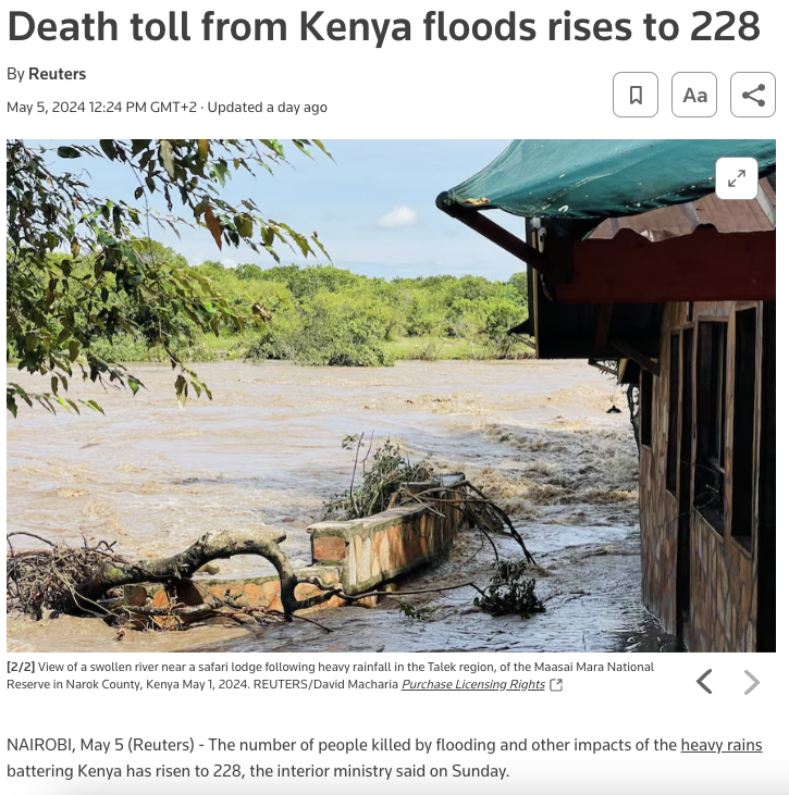 Greenpeace's tweet photo. Kenya and Brazil are currently experiencing some of the WORST extreme weather events in their HISTORY.

Extreme weather disasters have killed over 17000 PEOPLE in the last year.

How many more tragedies will it take for the world's leaders to take action against fossil fuels? https://t.co/nTiPTGzAkr