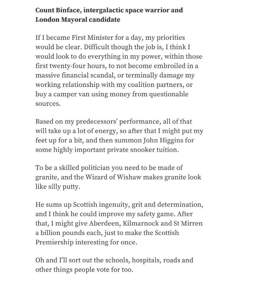 Count Binface (@countbinface) on Twitter photo In the wake of John Swinney's unopposed election, I was asked by The Herald on Sunday what I would do if I were Scotland's First Minister for a day. Here's what I said. <a href="/heraldscotland/">The Herald</a> In the wake of John Swinney's unopposed election, I was asked by The Herald on Sunday what I would do if I were Scotland's First Minister for a day. Here's what I said. <a href="/heraldscotland/">The Herald</a>