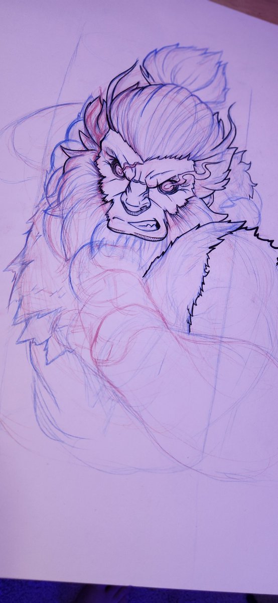 Progress from stream on #akuma 

#tattooart #capcom #stree