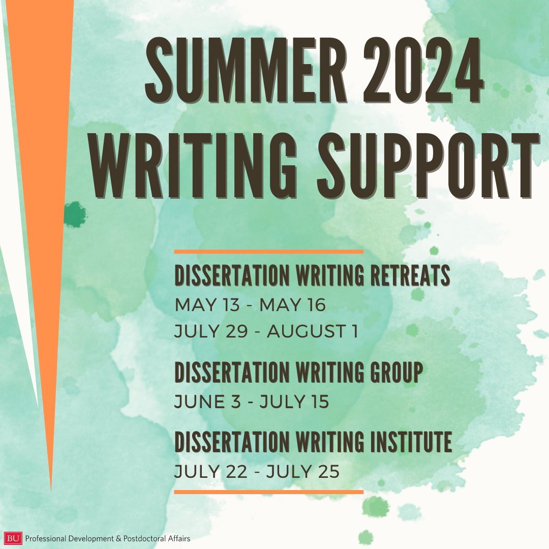 Working on your dissertation this summer? We’re offering several great programs to help! Learn more and register here: loom.ly/vd5cMM4 #WritingSupport #BostonUniversity