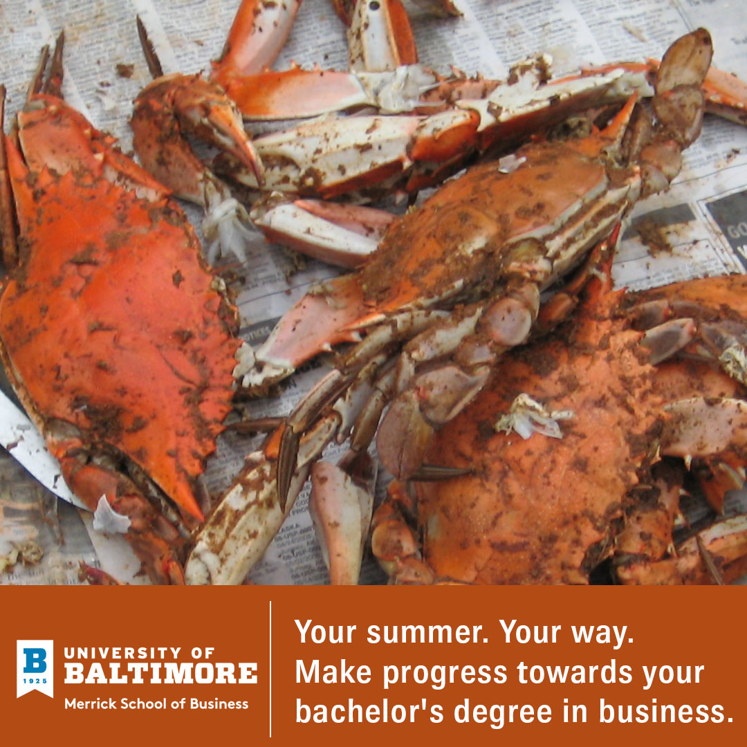 Summer isn't just for crabs.  Enroll in UBalt's 2024 Summer Session courses. Available online to make it convenient for you and your schedule. Visiting students may enroll.  Learn more: ow.ly/ma2a50QRCyv 

#ubalt #summerschool #business #college #Baltimore #onlinedegree