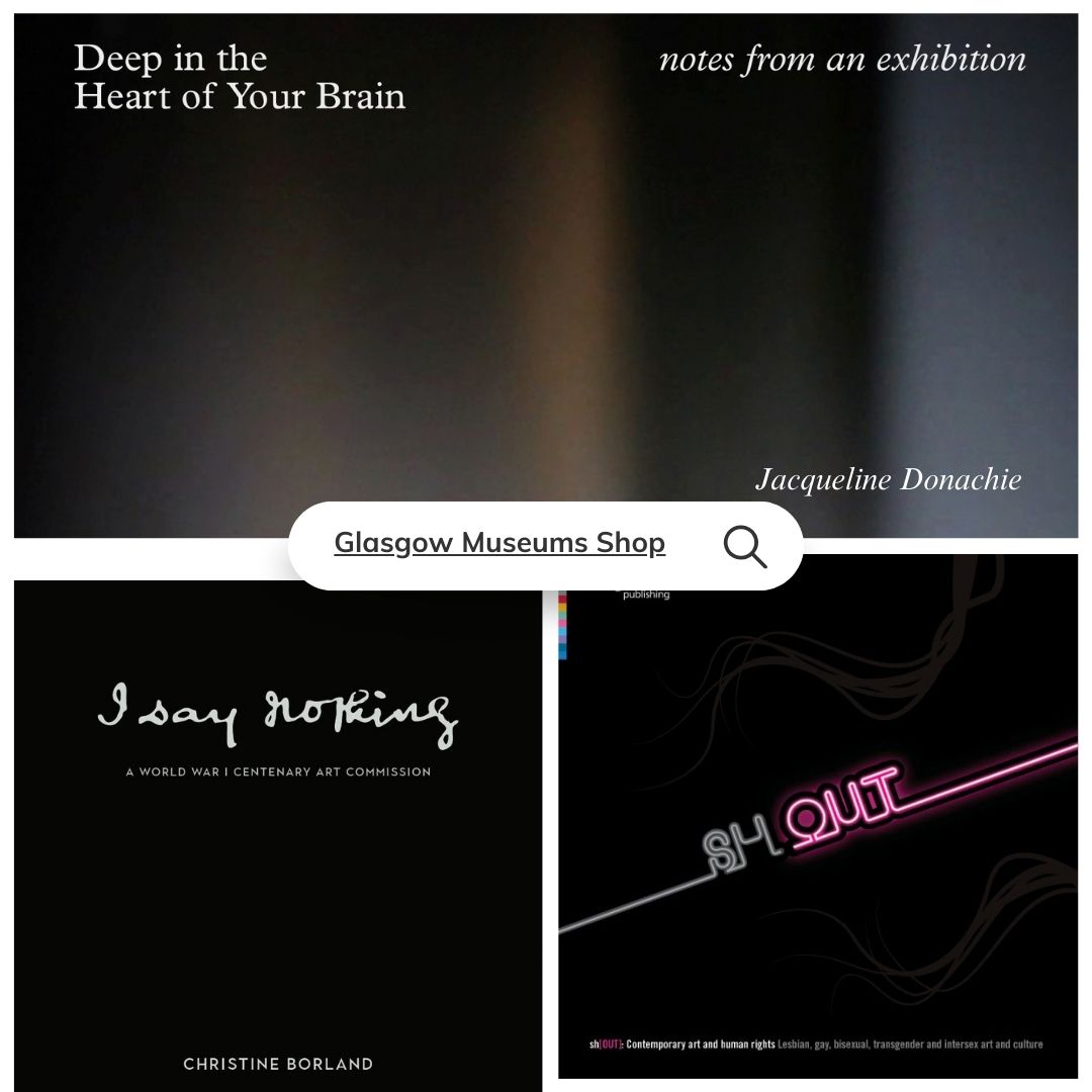 ⚡ Online shop update ⚡ Glasgow Museums' publications for Jacqueline Donachie, Christine Borland and sh[OUT] now available online. Follow the link for these three books and more ➡️ ow.ly/3utQ50Rxf5B