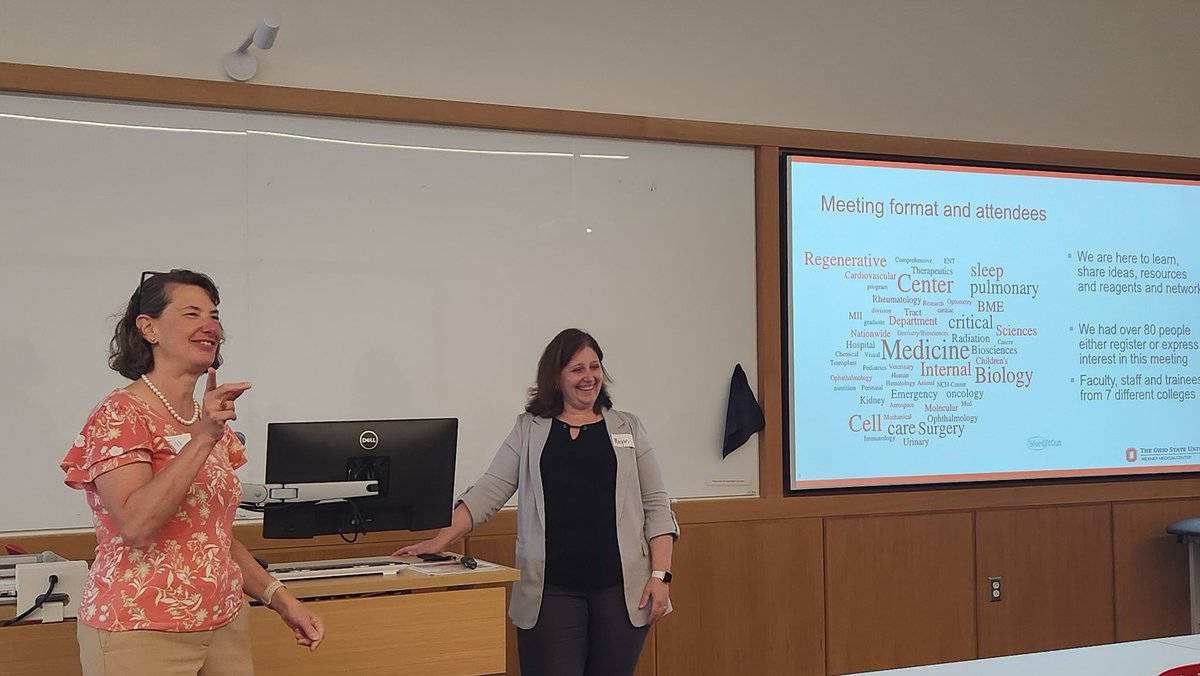 OhioStateDHLRI (@ohiostatedhlri) on Twitter photo Megan Ballinger, PhD, and Jill Rafael-Fortney, PhD, kicking off the OSU Fibrosis Working Group Meeting - 80 people registered from 7 different colleges! <a href="/OSUWexMed/">The Ohio State University Wexner Medical Center</a> <a href="/OhioStateMed/">The Ohio State University College of Medicine</a> Megan Ballinger, PhD, and Jill Rafael-Fortney, PhD, kicking off the OSU Fibrosis Working Group Meeting - 80 people registered from 7 different colleges! <a href="/OSUWexMed/">The Ohio State University Wexner Medical Center</a> <a href="/OhioStateMed/">The Ohio State University College of Medicine</a>