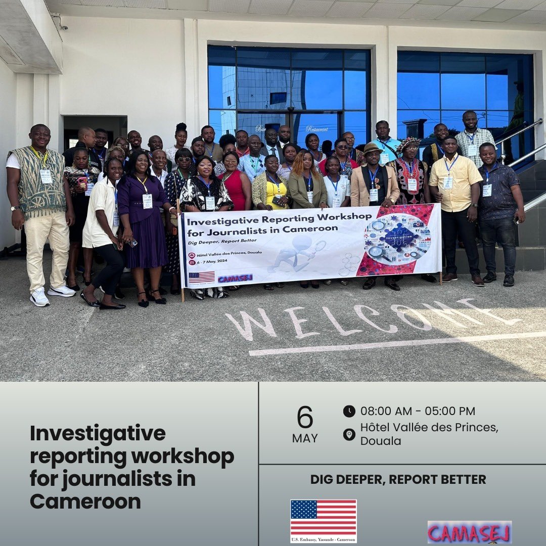 Day 1 of the two-day training workshop on investigative reporting for journalists in Cameroon implemented by <a href="/CamasejN/">CAMASEJ National</a> and sponsored by <a href="/USEmbYaounde/">U.S. Embassy Yaounde</a>. 

This session will focus on investigative journalism basics, using open sources and the landscape of investigative journalism.