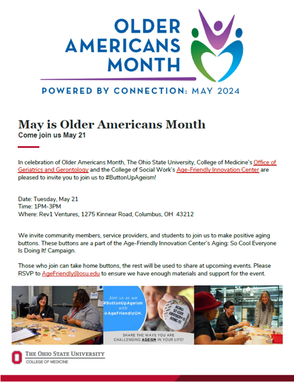 AgeFriendlyOH's tweet photo. Help #AgeFriendly #ButtonUpAgeism for #OlderAmericansMonth! "Aging: So Cool Everyone Is Doing It!" https://t.co/3a9JSJxVt5