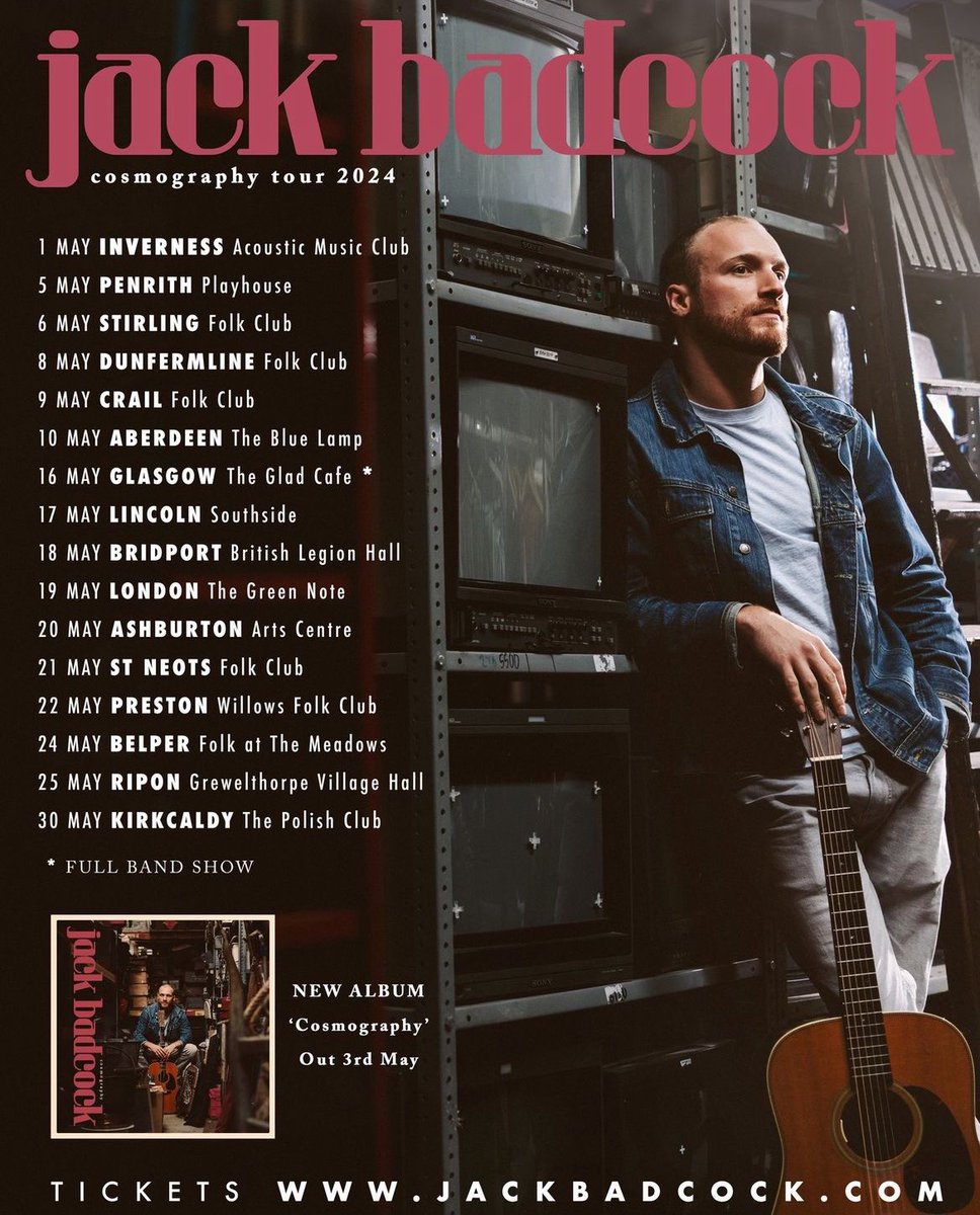 jackbadcock593's tweet photo. I'm two gigs into my solo album launch tour! Onwards tonight in Stirling ✊

Loads more dates coming up! Get your tickets from https://t.co/XlCRh3g2Mr https://t.co/0SRWq1FUfZ