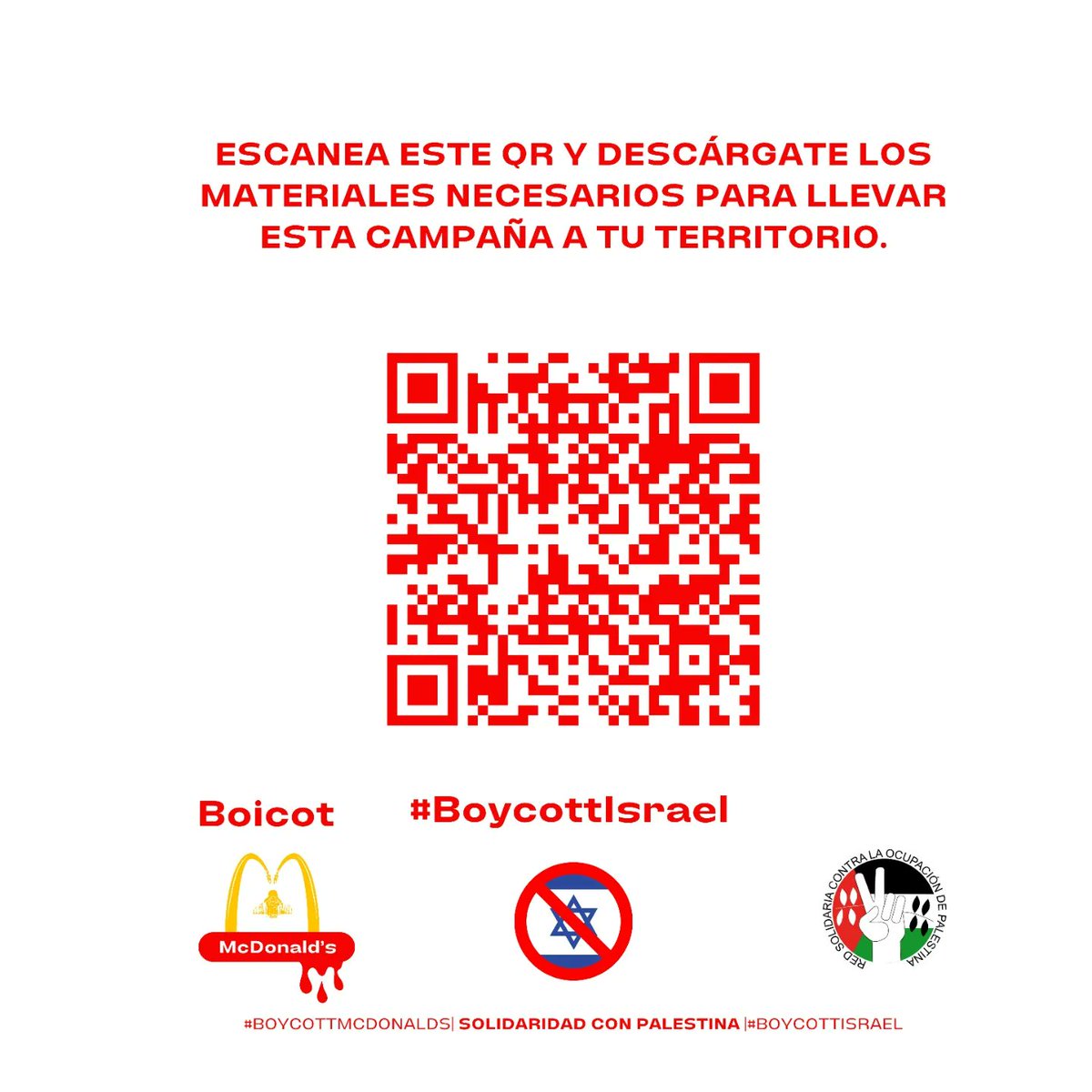 ⚡️ Desde RESCOP iniciamos nueva campaña de boicot económico, que pretende concienciar a empresas y consumidores de la importancia de romper todo tipo de complicidad económica con el estado genocida de Israel⬇️ Campaña BDS internacional #BOYCOTTISRAEL‼️ #BOYCOTTMCDONALDS‼️