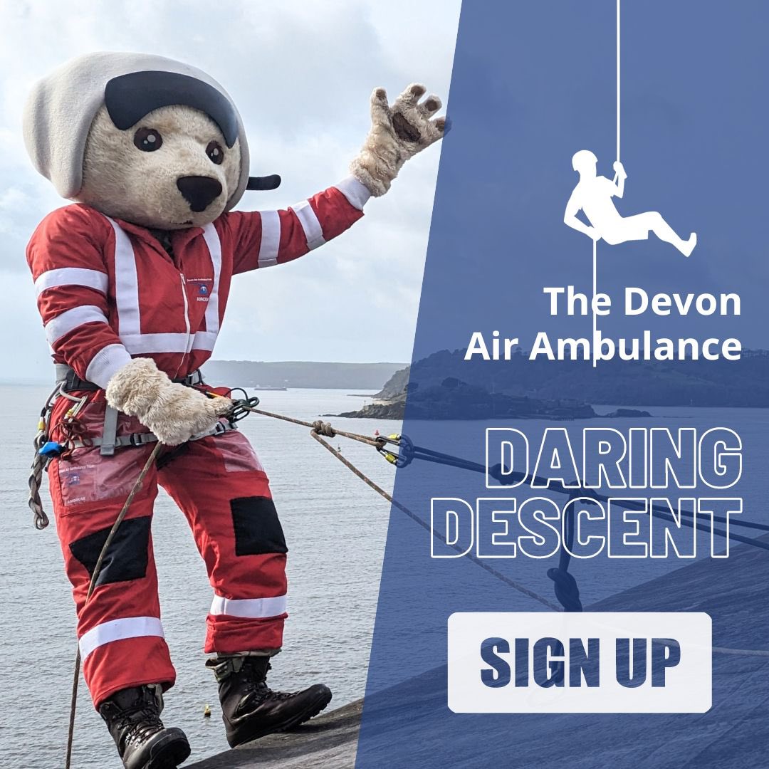 Do you dare to descend for DAA? We are excited to invite you to participate in our very first charity abseil on Saturday, October 12! You’ll descend down the infamous 80m towering walls of the Citadel, all in support of Devon Air Ambulance! Sign up here: donate.givetap.co.uk/f/devon-air-am…