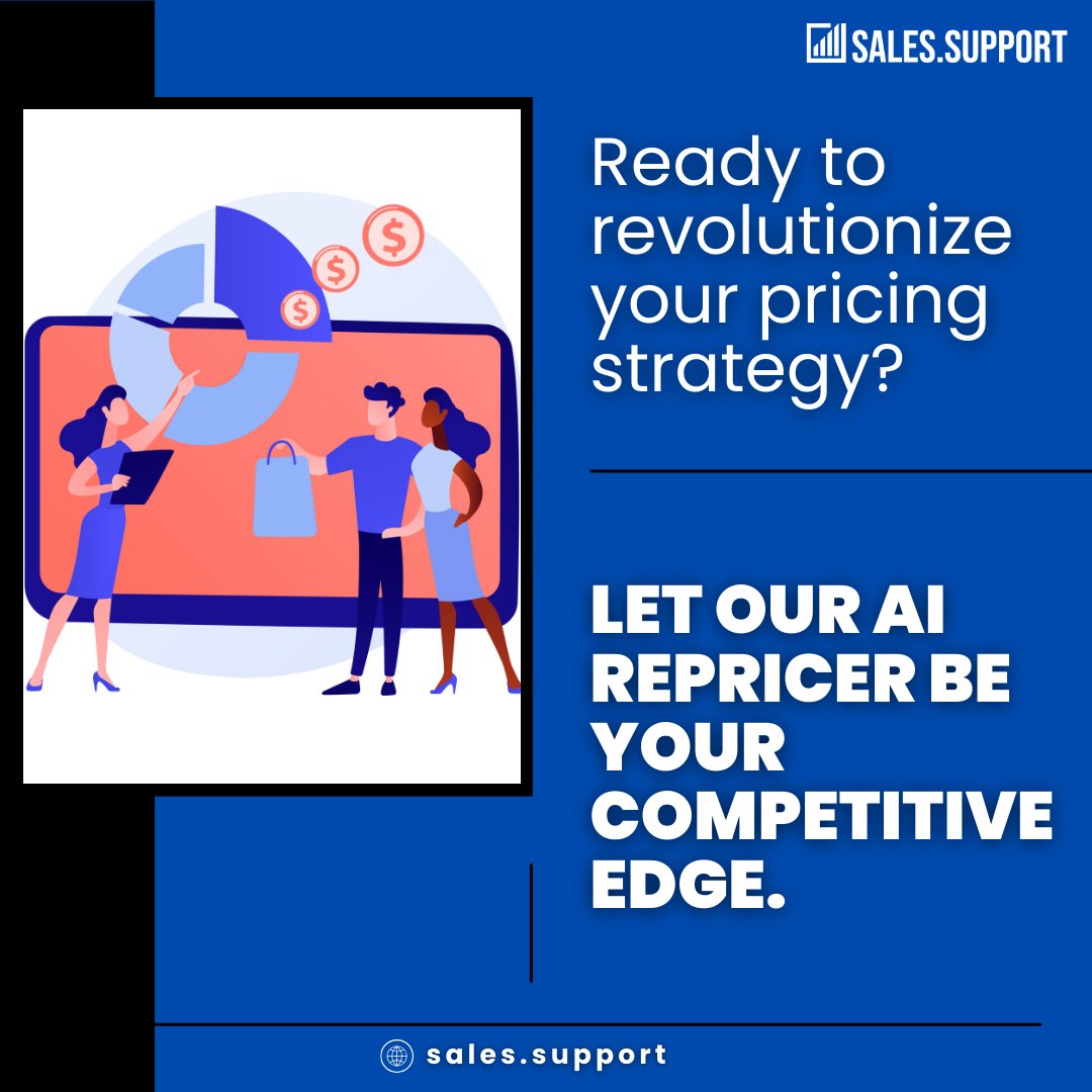 Transform your pricing game and stay ahead of the curve with our AI Repricer. 🚀
👉 sales.support/reprice
.
.
.
#PricingRevolution #CompetitiveEdge #PricingStrategy #AIRepricer #CompetitiveAdvantage #RevolutionaryTech #SmartPricing #EcommerceSuccess #BusinessGrowth