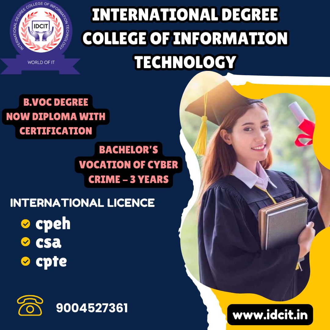 'Unlocking Potential: Experience the IDCiT College Difference!'
#DegreeCollegeJourney #HigherEdPath #FutureGraduate #CollegeLifeMoments #EducationalAdventure #AcademicJourney 

contact us:-9004527361
idcit.in
@msanjeet2u