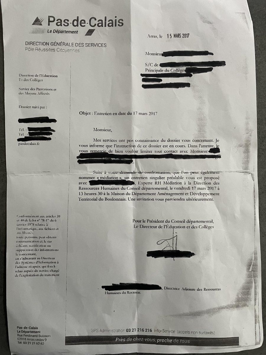 @GabrielAttal 1/2#PasdeVague représailles du Rectorat de Lille , menaces pressions violence psychologique persécution pour avoir relaté un agent du département au comportement très inquiétant récidiviste dans un collège.Omerta