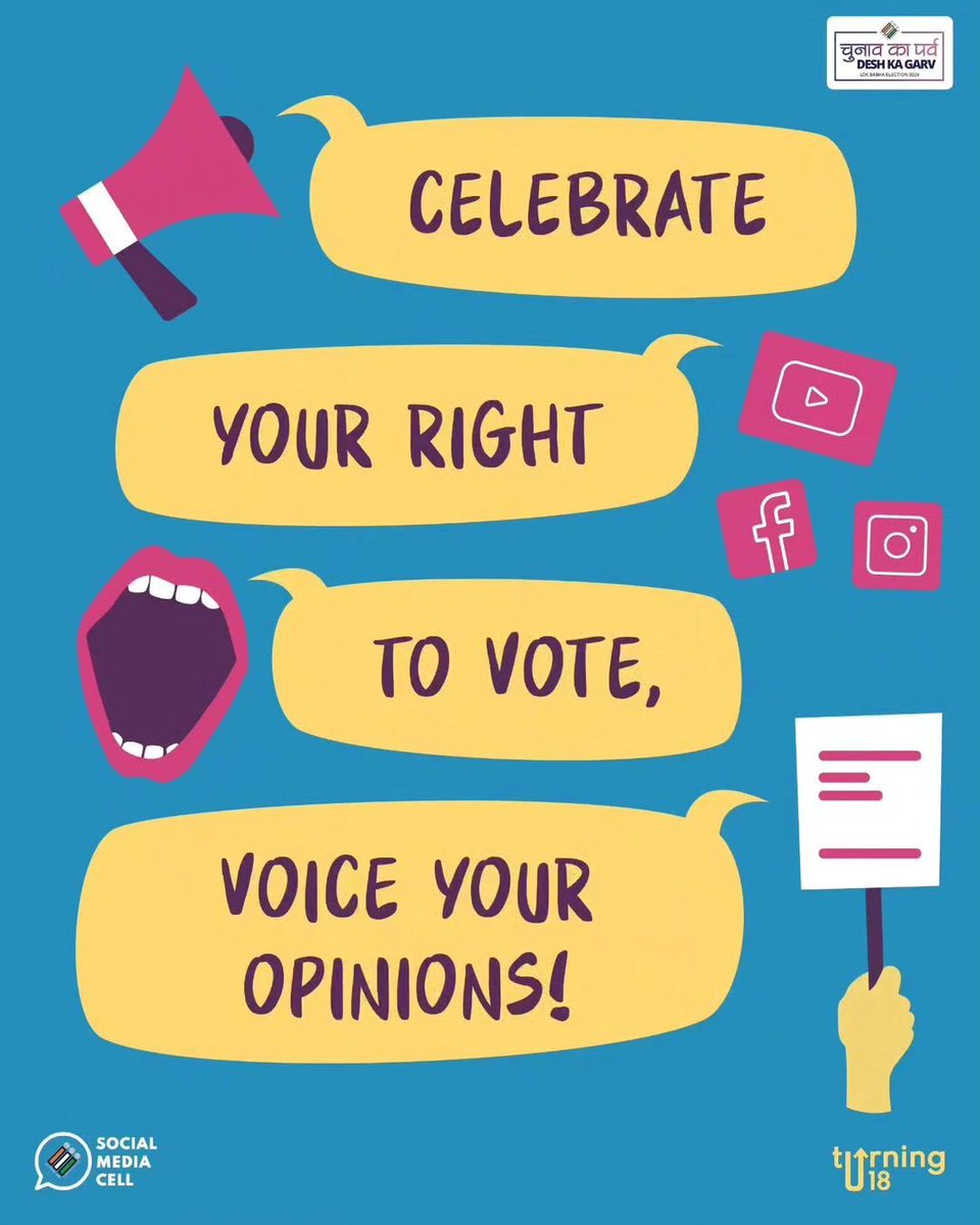 18 isn't just another number – it signifies a turning point in our lives which shapes our future.

Swipe to find out 4 reasons you should go vote as soon as you turn 18 ✨

(1/2)

#Turning18 #ChunavKaParv #DeshKaGarv #FirstTimeVoters