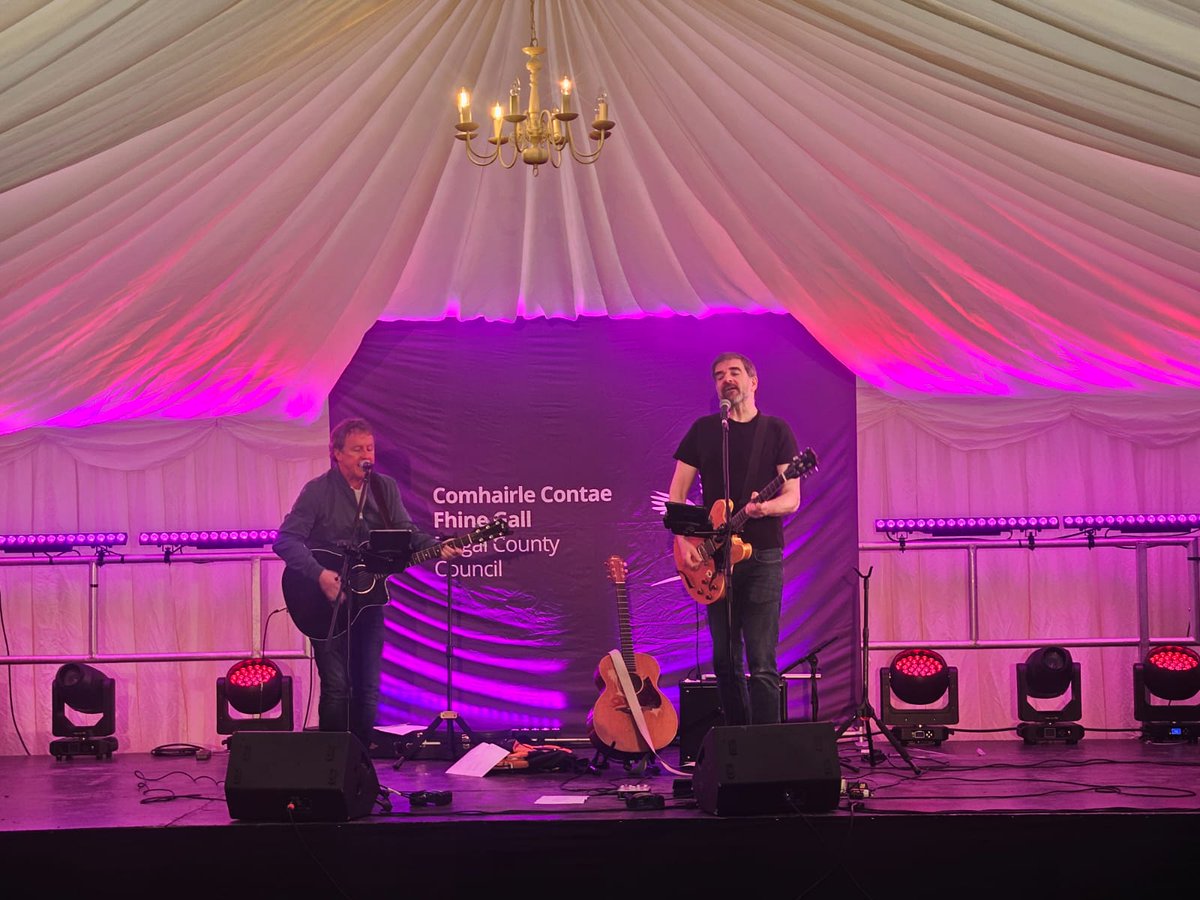 Tom Dunne and Fiachna Ó Braonáin doing a sound check ahead of Saturday's #FingalProms #TomDunne #FiachnaOBraonain #HothouseFlowers #SomethingHappens #singer #songwriter #musictour #music #musician #livemusic