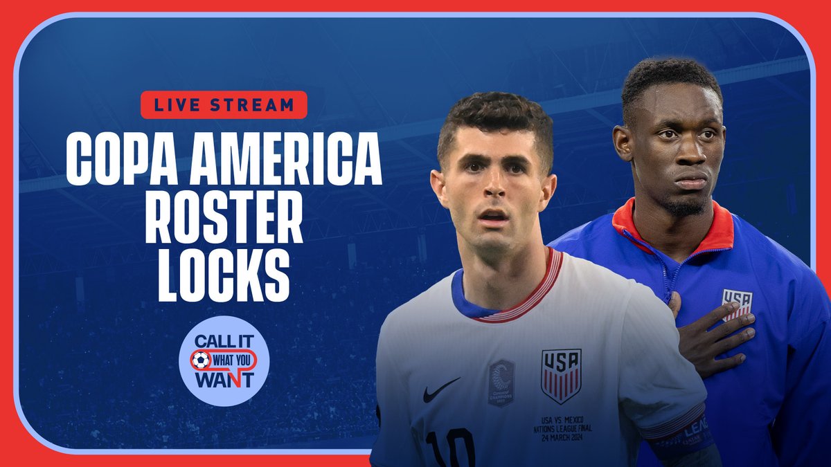 Call It What You Want is LIVE at 11am ET!

Join @JimmyConrad, @CharlieDavies9 and @jessemarsch for a look at Copa America roster locks, an interview with @KVCWesterlo and @USYNT forward Griffin Yow, and more!

👉 youtube.com/watch?v=pTqiDM…