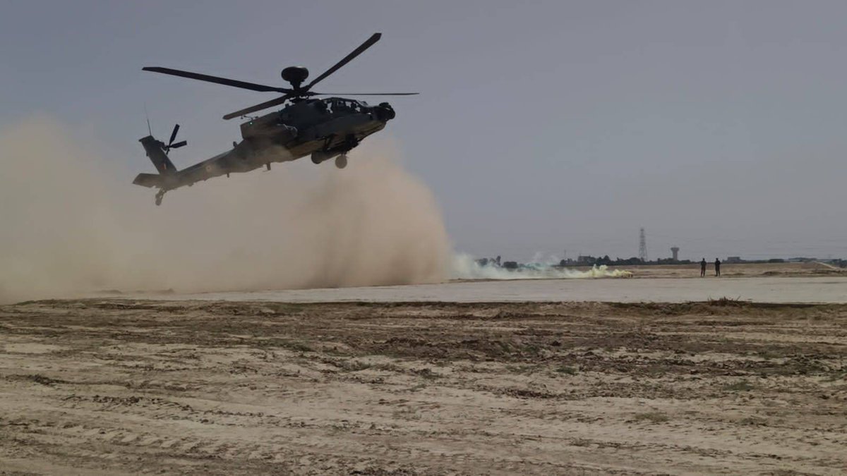 #Apaches of @IAF_MCC and Mechanised Forces of @westerncomd_IA carried out #integrated training with forward area replenishment and manoeuvre ops. The #Integrated training enhanced #combat capability towards #Joint ops in the #Tactical #Battle area. @SpokespersonMoD @HQ_IDS_India