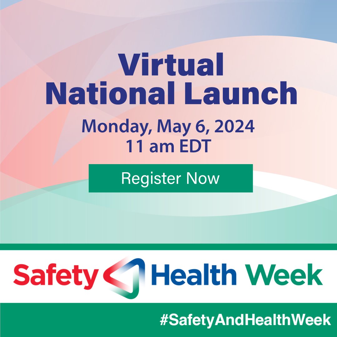 The #SafetyandHealthWeek national launch event is starting at 11:00 am EDT. It's not too late to join in: bit.ly/3y0nWwX