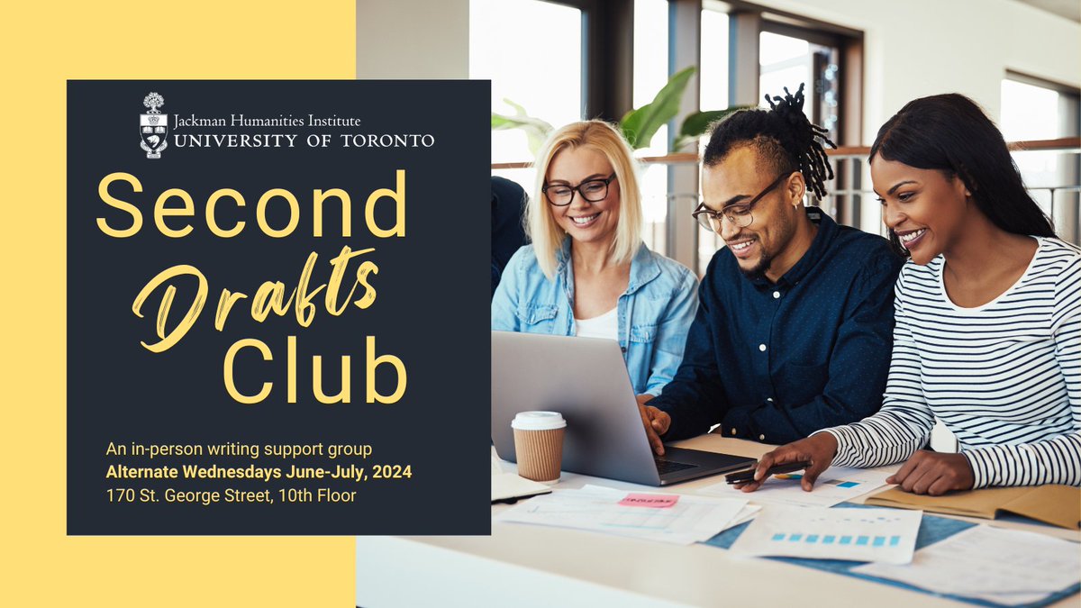 Humanities faculty @uoft: Join the “Second Drafts Club,” a program for those revising academic writing projects. This peer group offers feedback and support for nearly complete drafts in an intimate setting facilitated by the JHI Research Officer. Apply uoft.me/ar2