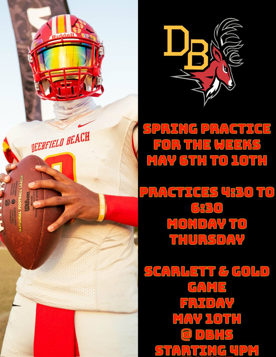 Schedule for week 2 of spring practice. #BuckPride #BeachBoys @SLEEFS @JaxsonJewell - athlete in 📸