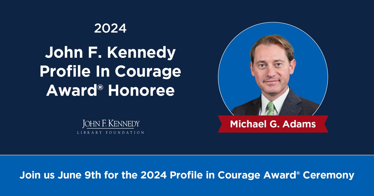 🏅ANNOUNCEMENT: Kentucky Secretary of State Michael G. Adams has been named the 2024 John F. Kennedy Profile in Courage Award® honoree for his unwavering dedication to election integrity. 

Congratulations, @KYSecState! #ProfileInCourage

jfklibrary.org/events-and-awa…