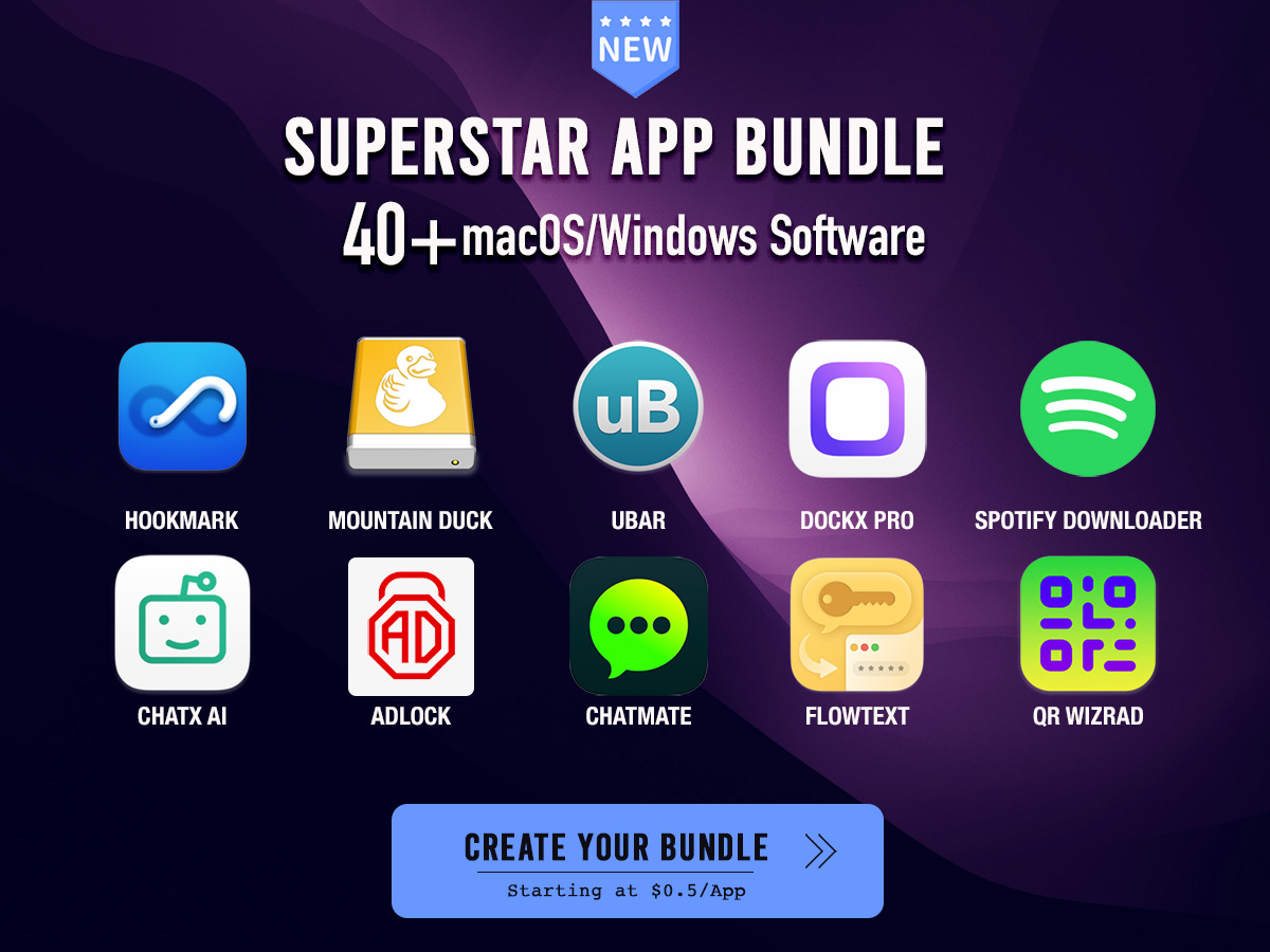 BundleHunt's tweet image. 🔥 Superstar App Bundle is Live🤩 ...FT. Hookmark, MountainDuck, uBar, and more... 40 macOS, Windows Software 👉 bundlehunt.com/bundle/2024-su…
 
#macbundle #macdeals #Hookmark #MountainDuck #uBar #macapps