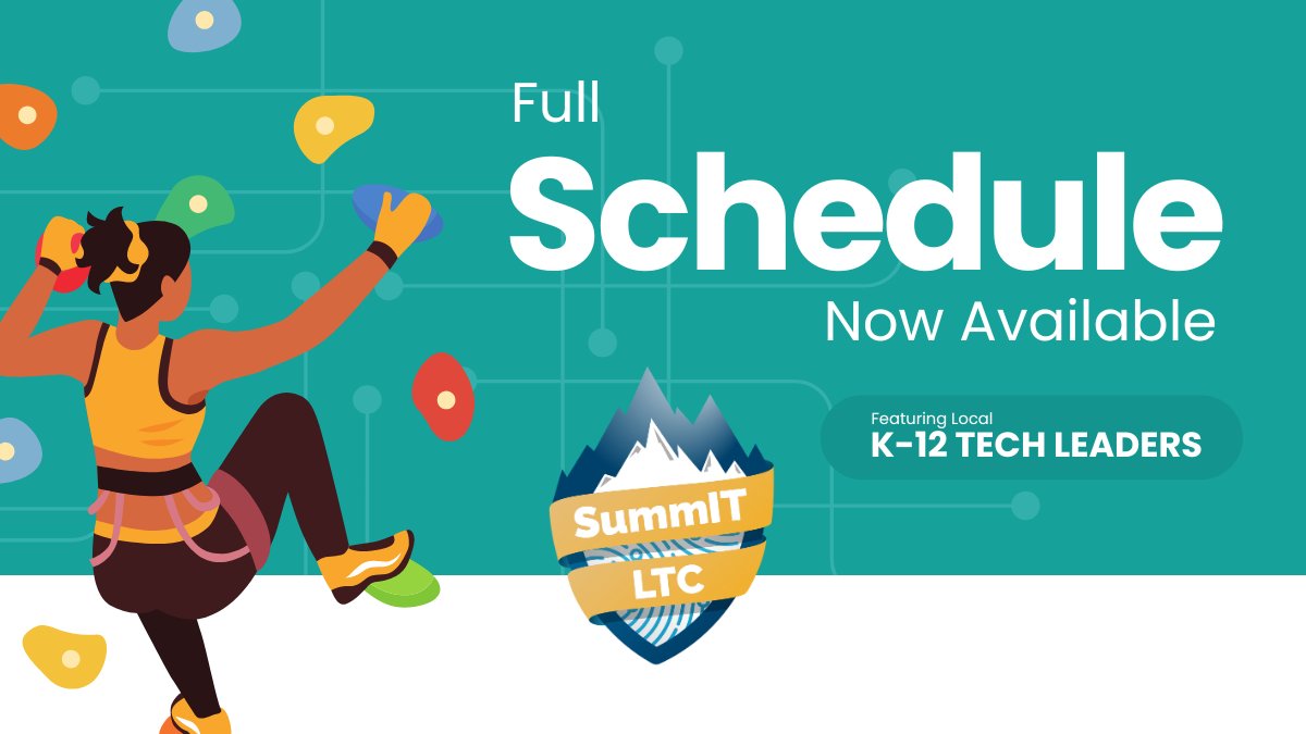 The #SummIT schedule is here, so it’s time to tighten your harness & start climbing! 🏔️ Explore the full schedule for sessions led by fellow IL K-12 tech leaders on: 🔮 Proactive cybersecurity 🎮 Supporting Esports 💻 Chromebook management & more 🔗 ltcillinois.org/summit/schedul…