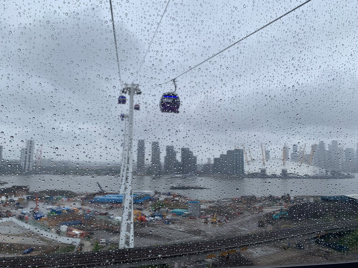 Rainy day in East London but we still enjoyed a return to the cable car.