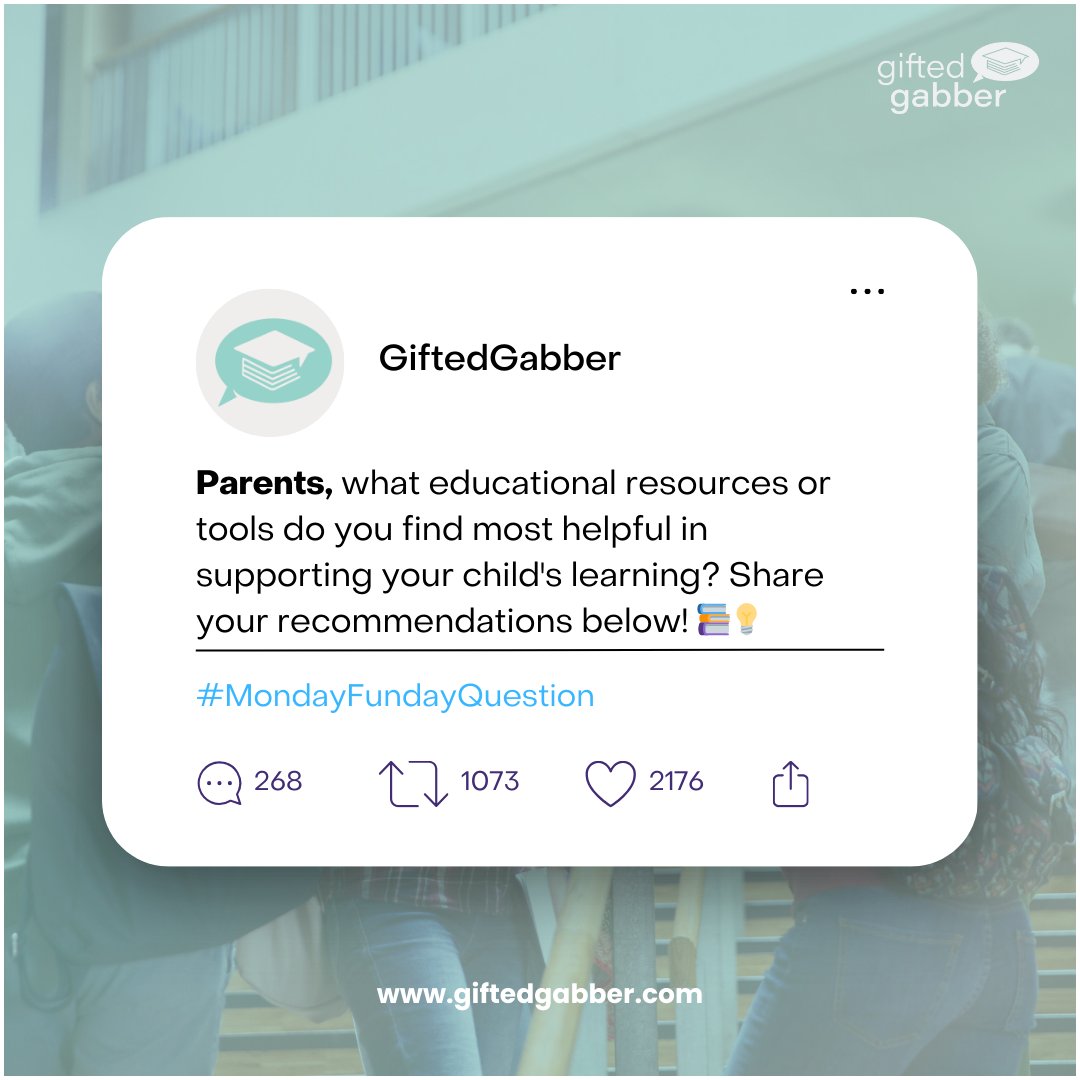 📚💡 Calling all superhero parents! 💪✨ 

We want to hear from YOU! What educational resources or tools have been your secret weapons in supporting your child's learning journey? 🚀

Share your top picks in the comments below!

rfr.bz/tlbw2ud

#ParentPower #GiftedGabber