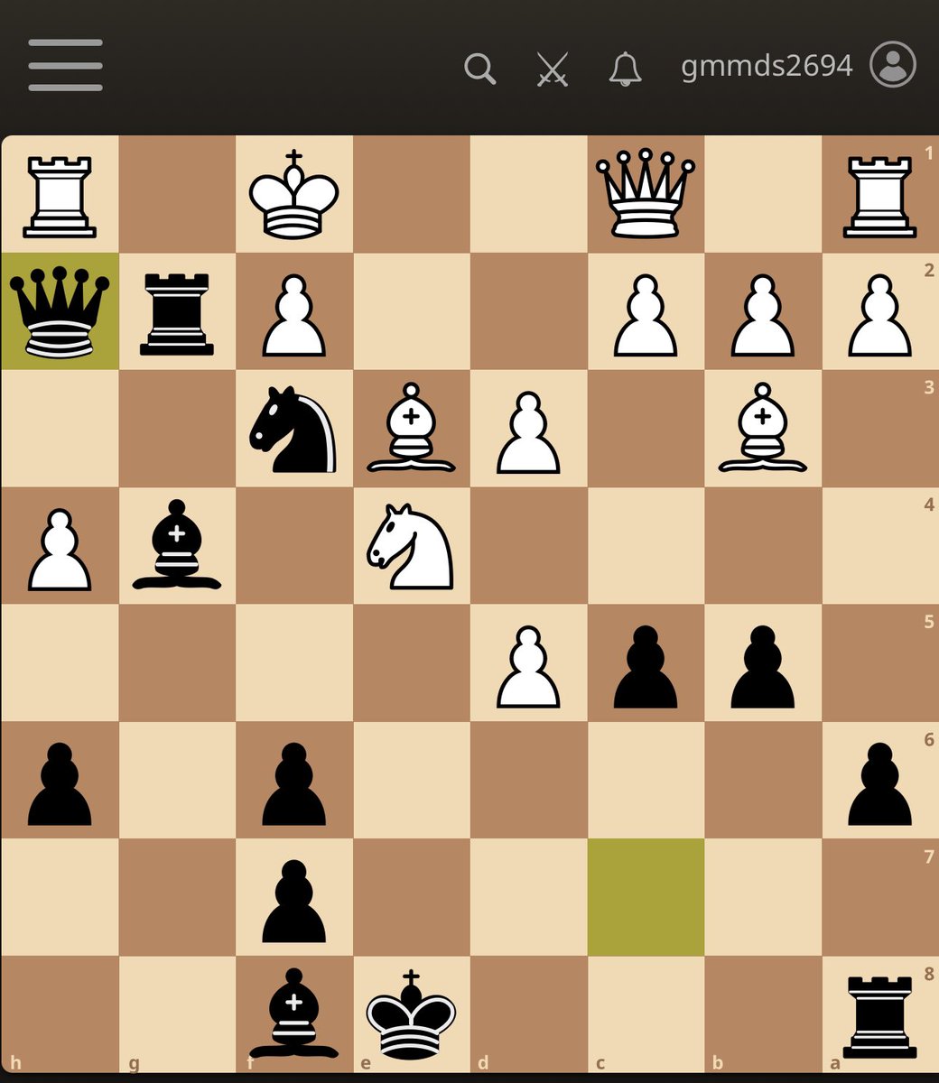 Well it wasn’t the best execution but I did enjoy playing 16…Qh2 in the 3…g5 gambit against the 3.Bb5 Sicilian! 😇😇😇 lichess.org/ElhJbGud/black…
