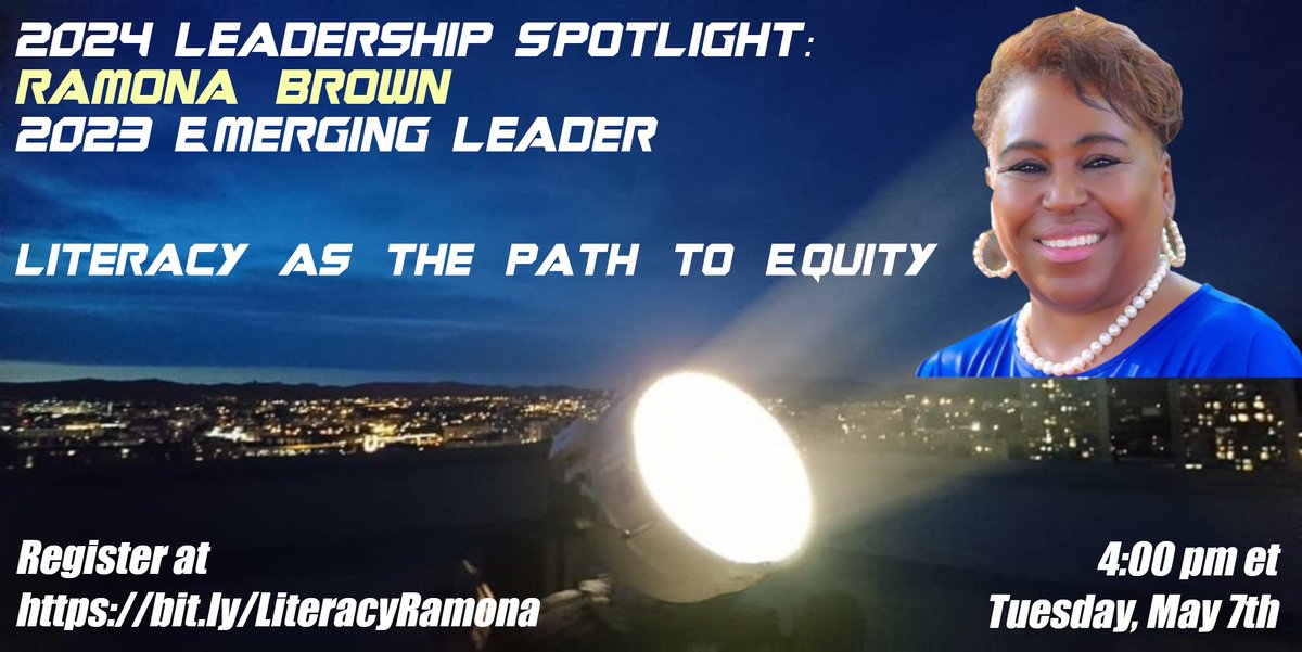 Join us tomorrow at 4pm et for Ramona Brown's Emerging Leader Spotlight Session:  Literacy as the Path to Equity!  bit.ly/SpotlightRamona #ASCDAffiliates #ISTEAffiliates #ASCDEdChamps #ASCDEmergingLeaders  #ASCDStudentChapters