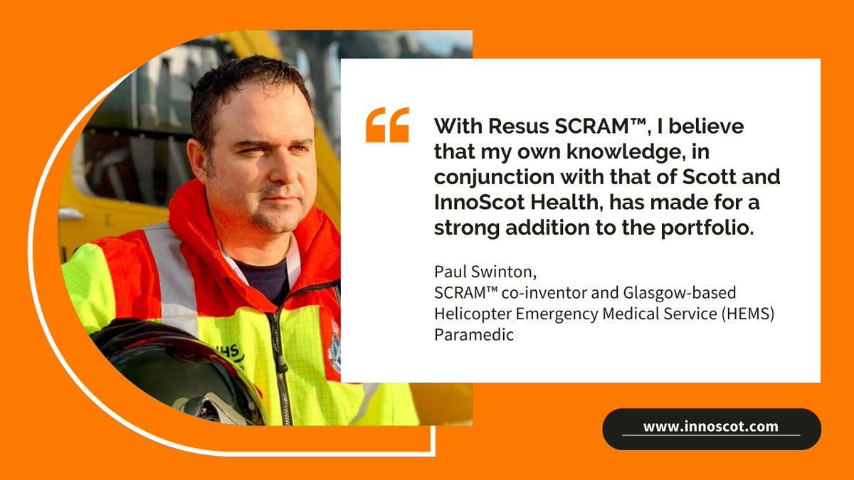 Dr Scott Weingart – whose podcast @emcrit has been downloaded 40 million times and is well-known in the emergency anaesthesia community – collaborated on the 'game-changing' Resus SCRAM™ intubation system with @paswinton and InnoScot Health. Read more 👉 bit.ly/3Wr4eEG