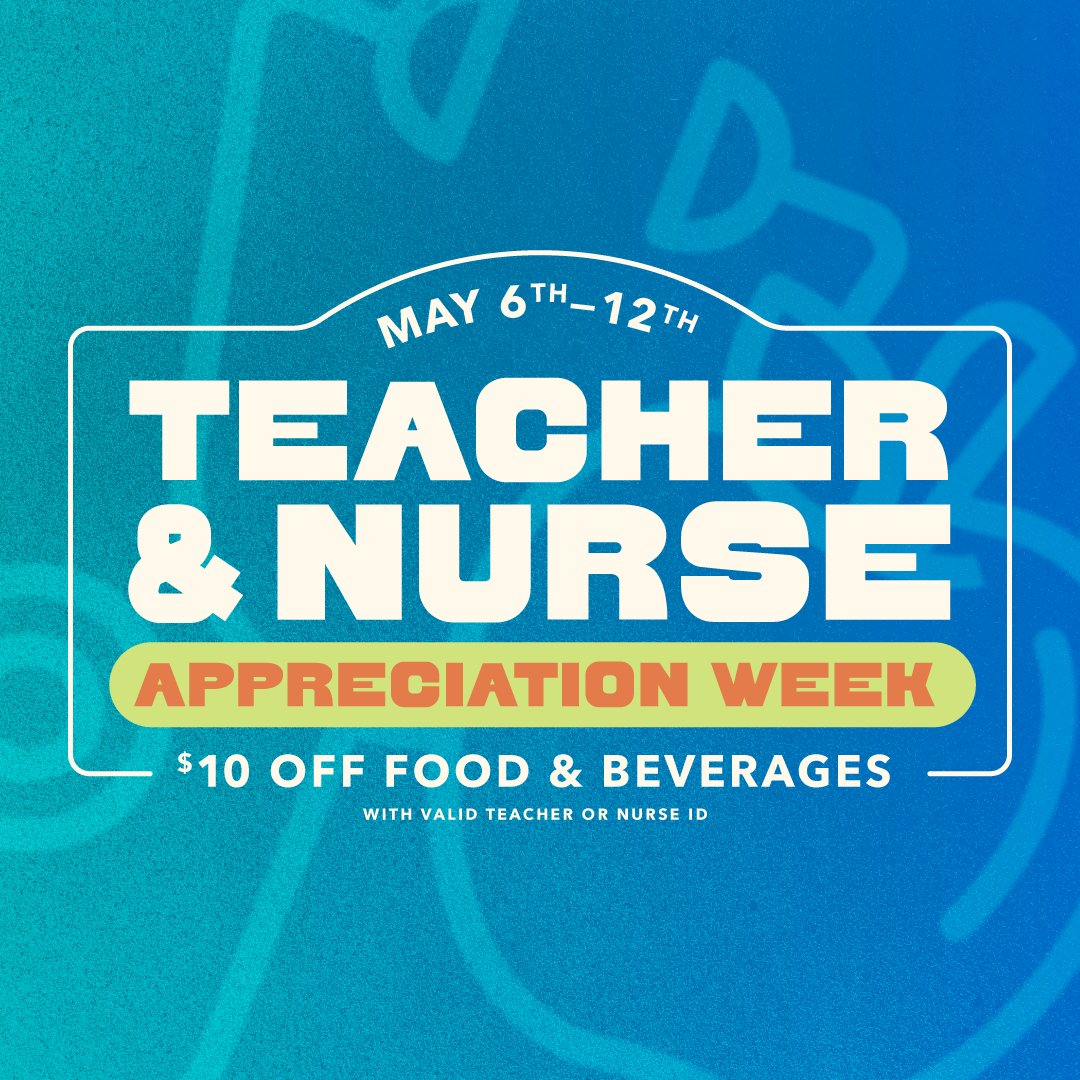 ✨Teacher & Nurse Appreciation Week starts TODAY!✨ EVO wants to say THANK YOU to all of the hardworking nurses and teachers in our community this week!  *Must show valid Teacher or Nurse ID to redeem offer. Valid from May 6th - May 12th, 2024 only.*