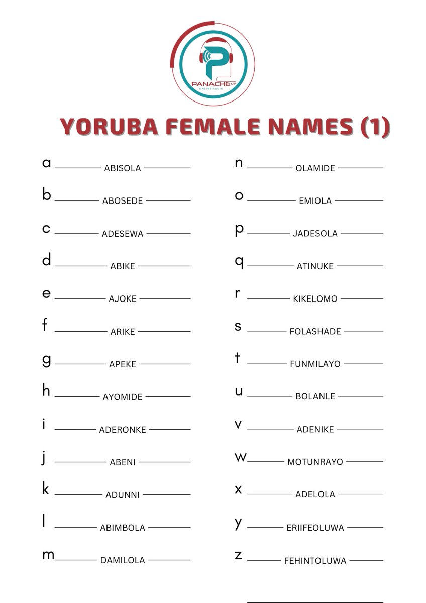 What's your favourite yoruba female name? Let's have it in the comment section👇 . . . #yorubanames #panachefm #panachefmonline #lifestyleradio