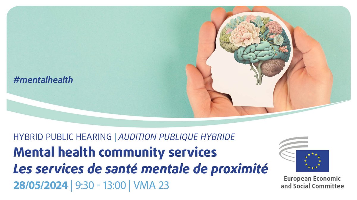 📢Hearing on #MentalHealth Community Services 📆28 May 9:30-13:00 We will discuss the importance of community services and of a human rights approach to #mentalhealth 👉Registrations are open eesc.europa.eu/en/agenda/our-…