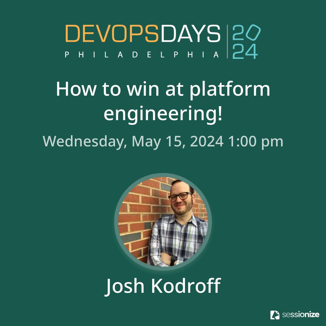 We are happy to announce @JoshKodroff as a speaker this year for #DevOpsDays Philadelphia 2024. Follow the link to learn more! buff.ly/4aBgSW6