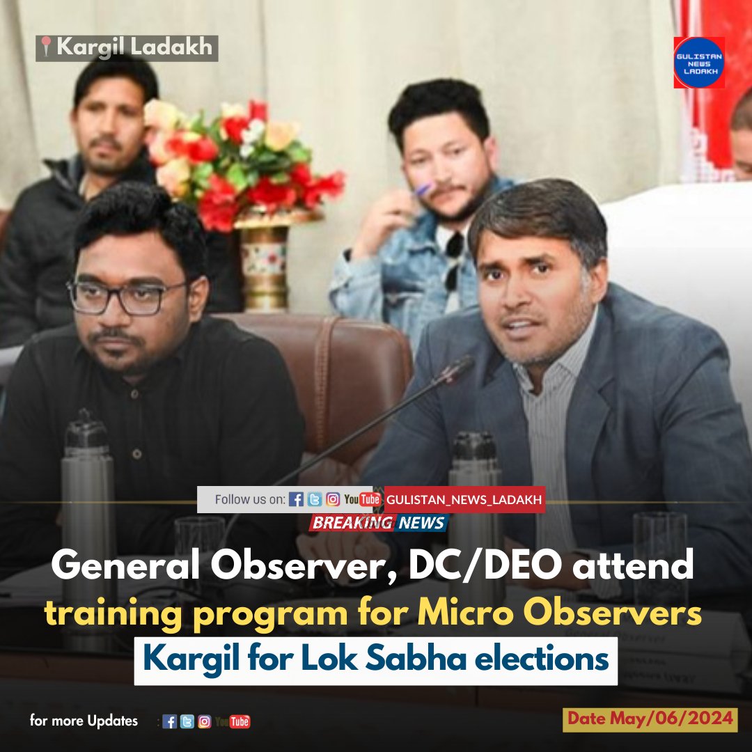 General Observer, DC/DEO attend training program for Micro Observers of Kargil for Lok Sabha elections For more facebook.com/share/p/Sqffsa… @dc_Kgl @ECISVEEP @SveepL