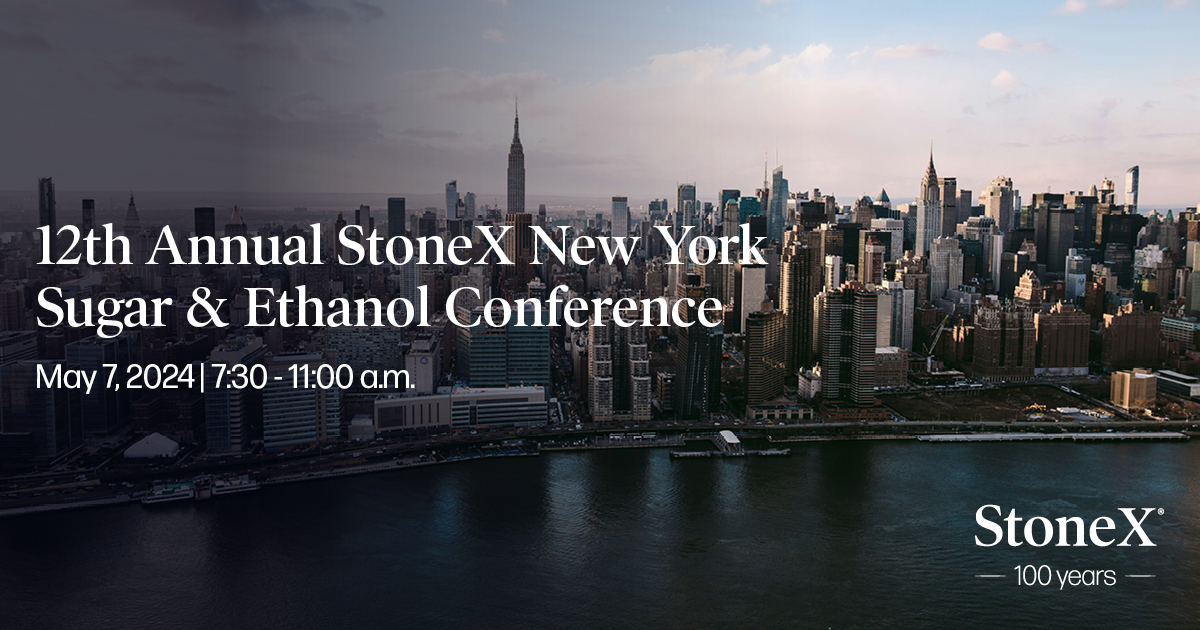 StoneX Financial Inc.’s FCM Division is delighted to once again be hosting our annual New York Sugar & Ethanol Conference during Sugar Week on May 7. stonex.cventevents.com/NYSugarEthanol…