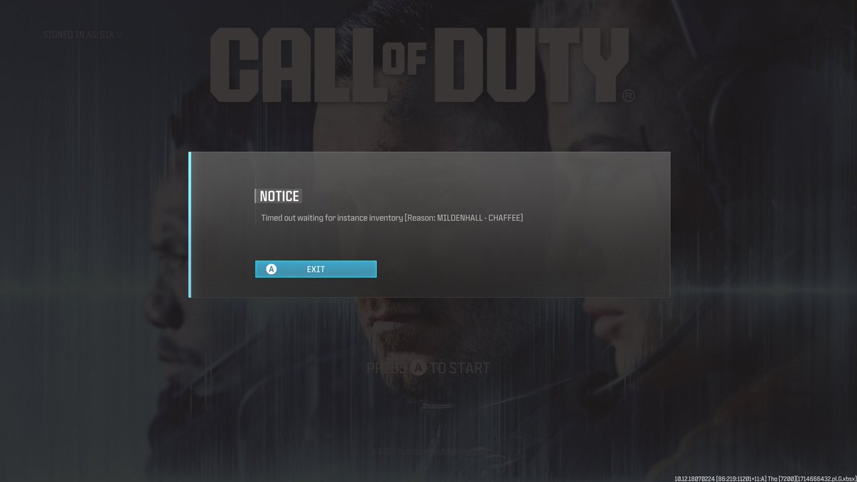 @CODUpdates For the past 2 days I can’t launch #MW3 #ModernWarfareZombies. My screen freezes and then ultimately show this error message. If in a party with someone else, it shows I’m in the party on their end until I get this error message. Then I get ‘kicked’ on their end.