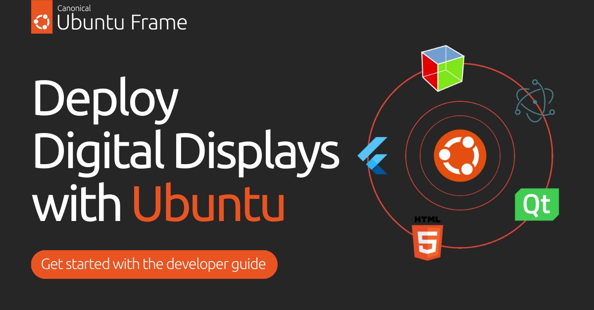 Building an #IoT project with a graphic interface? 👆 Ubuntu Frame is a free #opensource tool which provides the infra you need, integrating with toolkits & libraries like @FlutterDev, @qtproject, @GTKtoolkit and @electronjs. ubuntu.com/engage/Embeddi… #DigitalSignage #UbuntuCore