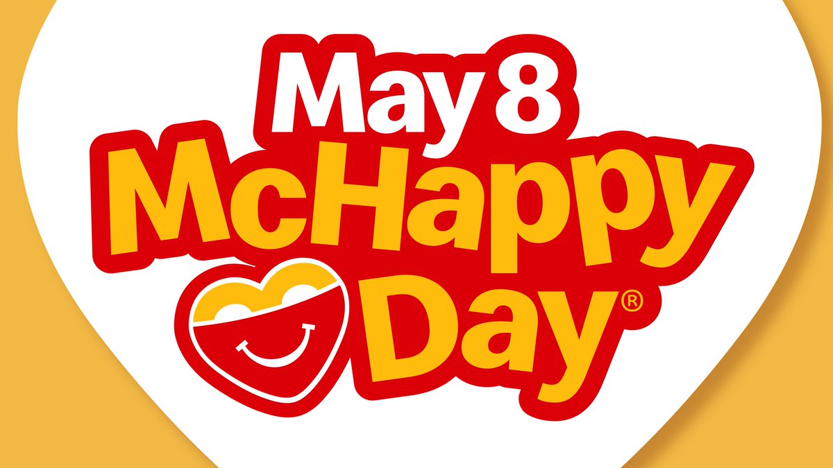 McHappy Day- Wed. May 8th
Supporting RMHC with the purchase of all your favs from McDonalds
#keepingfamiliesclose # RMHC
ow.ly/g1HM50RxgMV