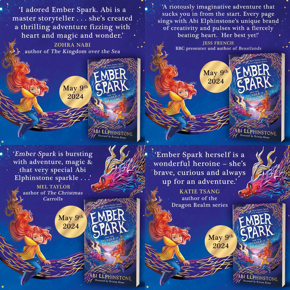 EMBER SPARK publishes this week! And I am so grateful to these fantastic authors for their very generous words about it: @Zohra3Nabi (The City Beyond The Stars), @Zoologist_Jess (Beastlands), @MelTBessent (Race To Imagination Island) & @kwebberwrites (Dragon Force) 🐉