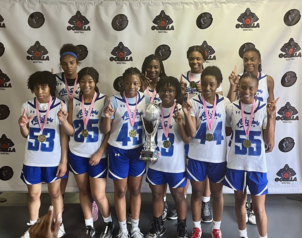 Congrats to my girl Kiyah, Coach Alex Thompson, Coach Chris, and the Lady SR1 Allstars for leaving it all on the court and bringing home the CHAMPIONSHIP trophy in the #shegotnext tournament this weekend. Keep grinding my girl(s)!💪🏽🏀 @SR1AllStars @ATTABBall @TerryHighBBGs
