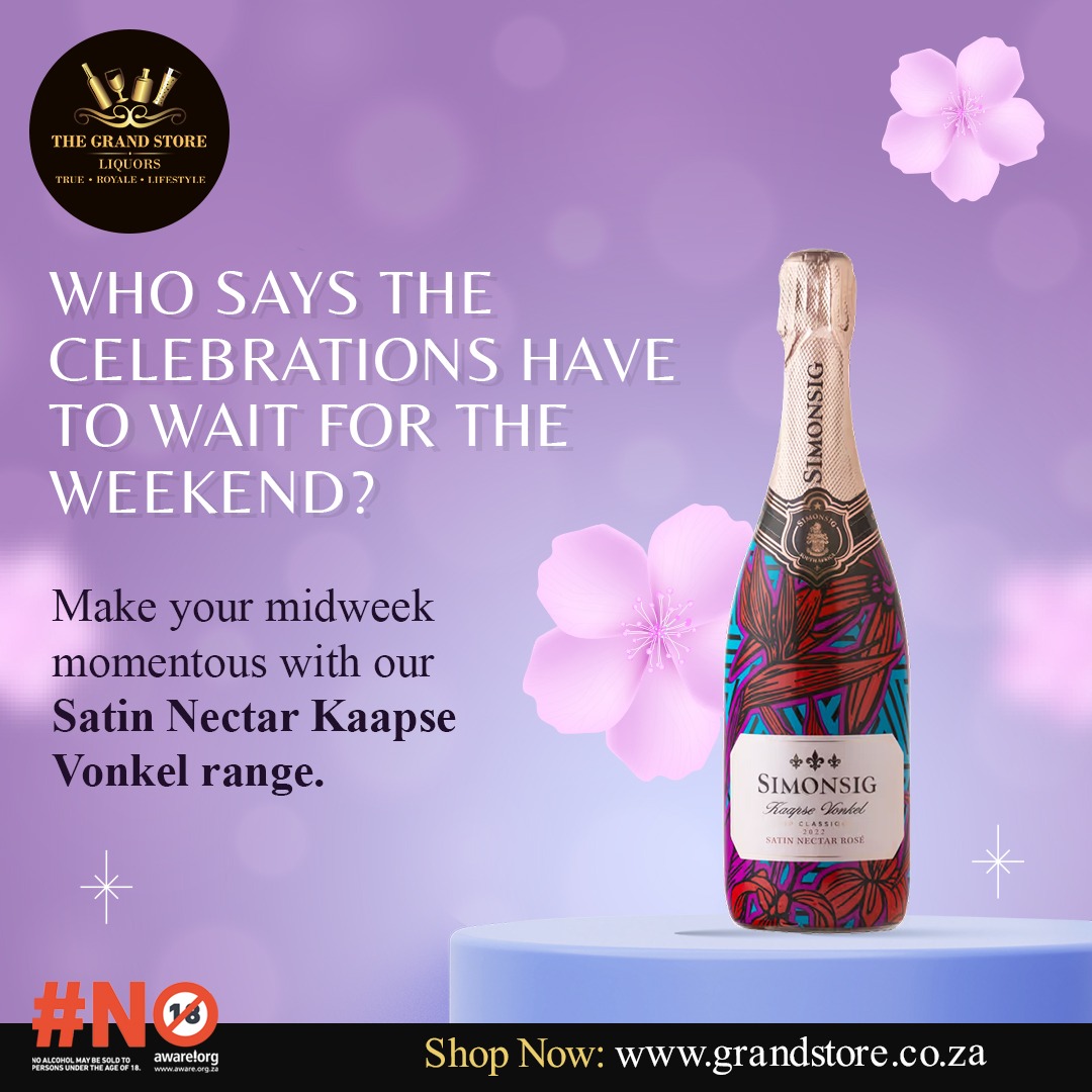 🍾Shop Simonsig Kaapse Vonkel Satin Nectar Rose wine online on : grandstore.co.za/product.php?pi…

#thegrandstore #rosewines #sparklingwine #sparkling #RedSparkling #fcredsparkling  #southafricanwine #southafricanlifestyle #royallifestyle #OrlandoPirates #OrlandoPiratesFC #kaiserchiefs