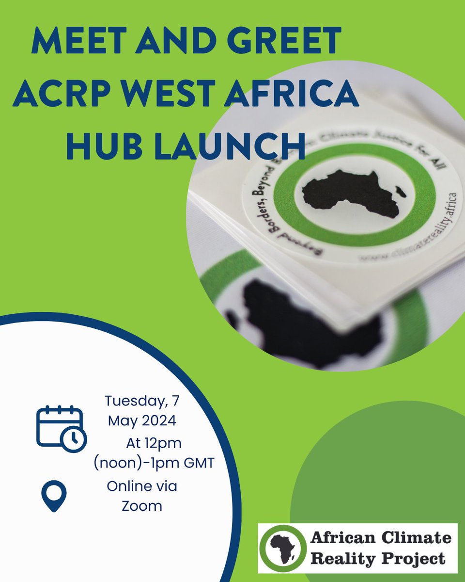We are excited to announce the official launch of ACRP West Africa Hub to know fellow CRLs across West Africa, discuss upcoming initiatives and opportunities for collaboration and collective impact. Happening tomorrow May 7 at 12 noon GMT. #TheAfricaWeWant