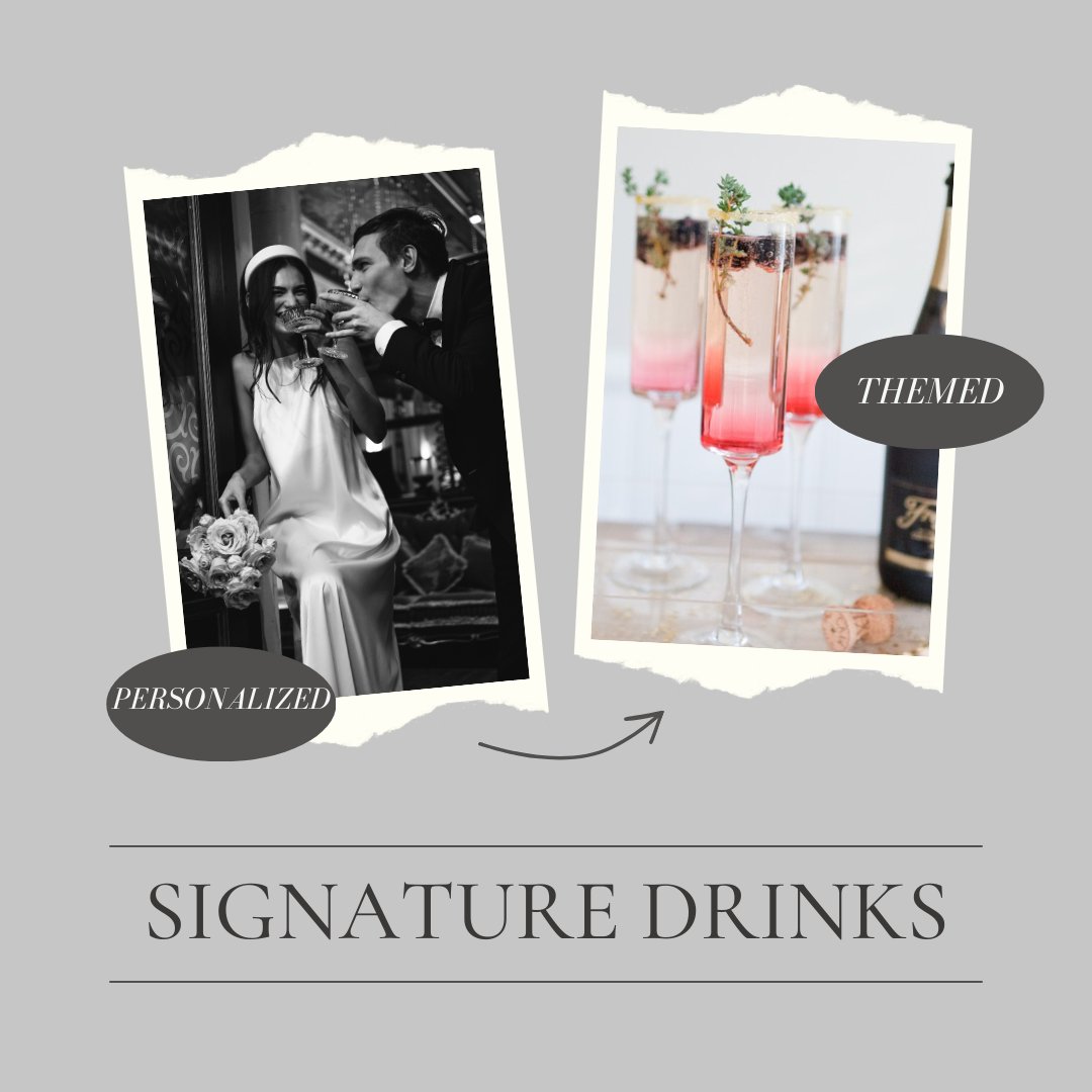 Considering a signature drink for your wedding? 🍹 Personalization 🎉 Guest Experience 💰 Cost-Effectiveness ⏱️ Convenience 🌟 Aesthetic Appeal 🎨 Themed Events 🥂✨ #WeddingPlanning #SignatureDrink #bride #weddingdress #couplegoals #wedding #weddingday #weddingplanner #grooms