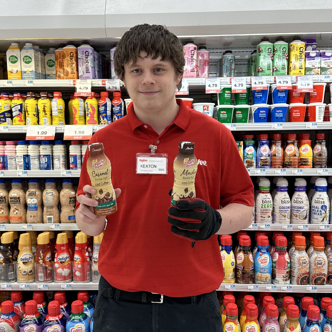 We got some new items back in our dairy that you will want to try! Now carrying Hiland Dairy single milk (chocolate & strawberry), lemonade, sour cream, & iced coffee (caramel & mocha). Come try them out and let us know what you think. #indianolahyvee
