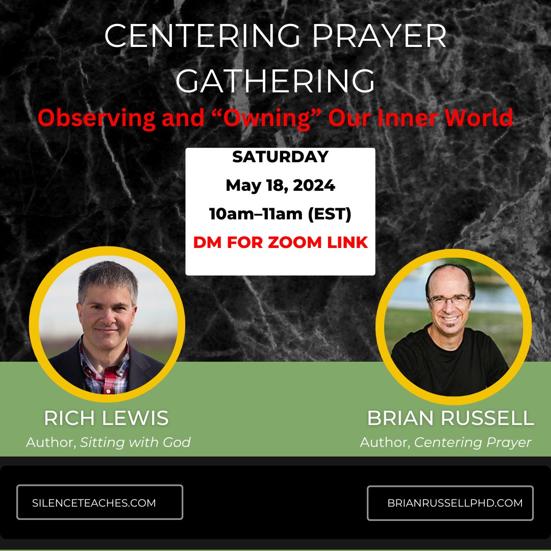 Join @richlewis01 and me for our free virtual centering prayer gathering.