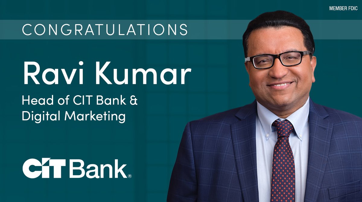 Congratulations to Head of CIT Bank Ravi Kumar for being recognized as a “Leader of Influence in Banking” by the @LABJnews for his career success, passion for progress and innovation in banking, and support of his community. bit.ly/3Qt6hUP #LABJ #Leader #Banking