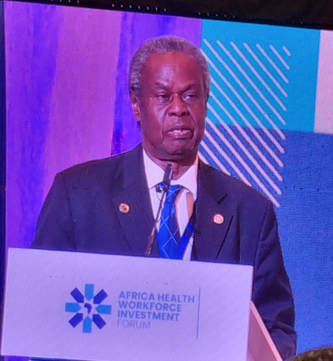 Prof. Omaswa Francis of the African Centre for Global Health and Social Transformation, speaking at the Africa Health Workforce Investment Forum. He has been an expert advisor to the forum. He has urged all of us to make this a buzz so that everyone can hear about it.